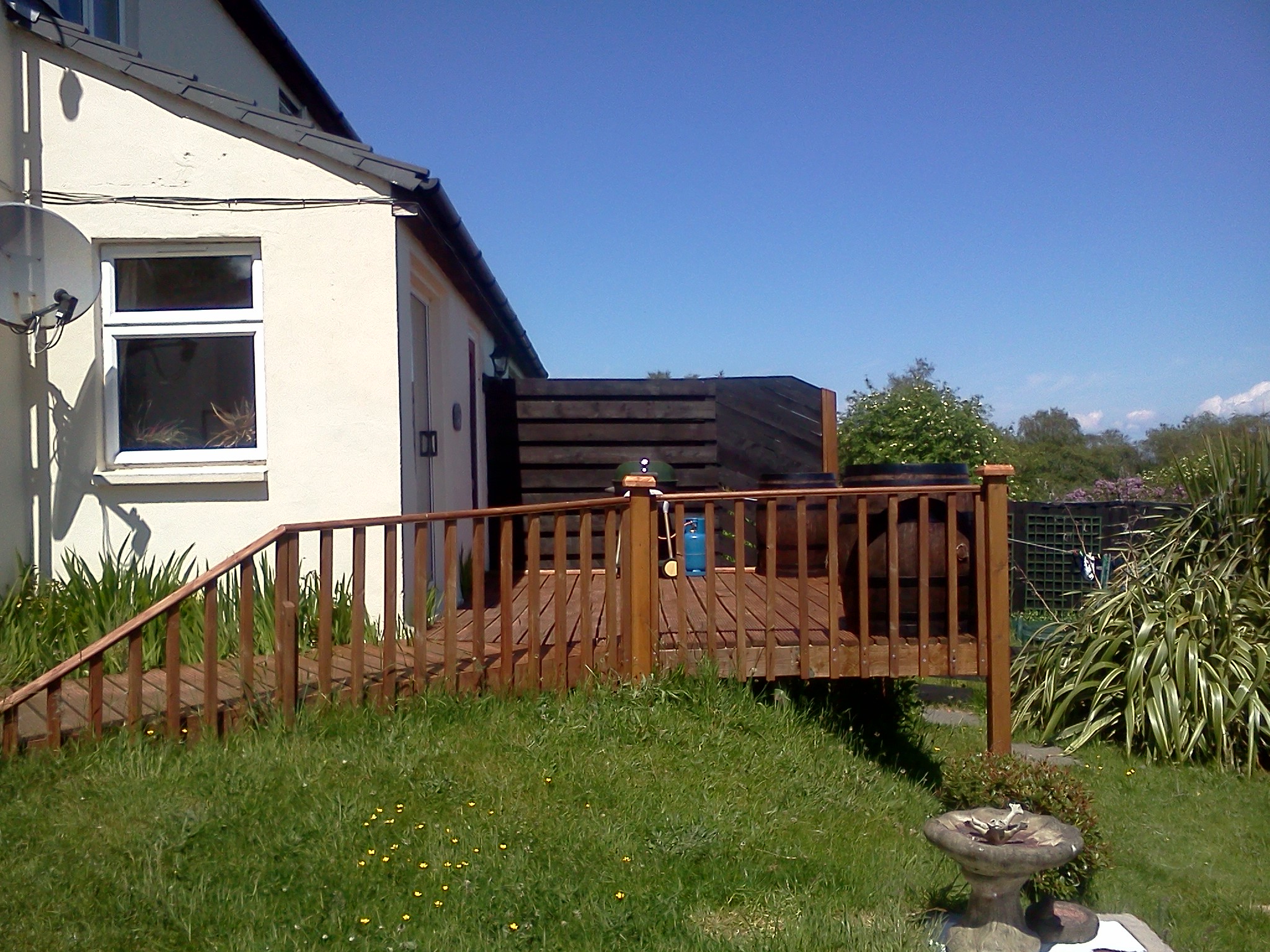 Decking at front of Merlin House
